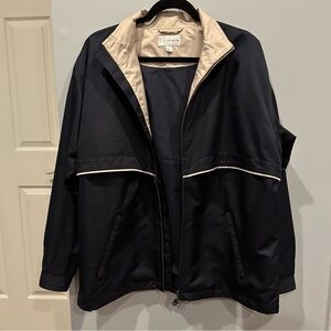 Cutter & Buck Jacket Windbreaker Vented CB Weather Tec Black Full Zip Lg Classic